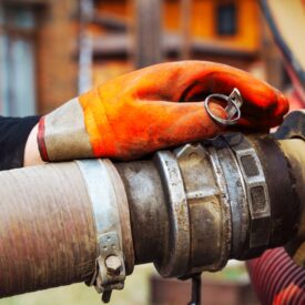 A,Hand,Connects,A,Suction,Hose,To,A,Sewage,Tanker